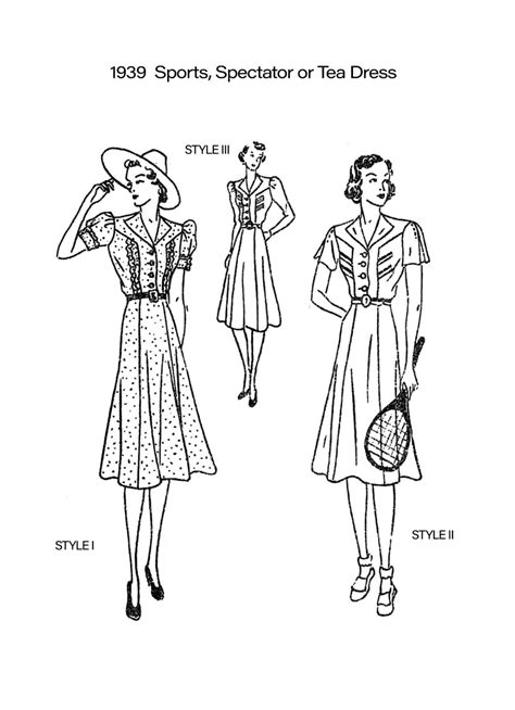1930s Day Sports Or Tea Dress Vintage Sewing Pattern Bust 38 Ebay