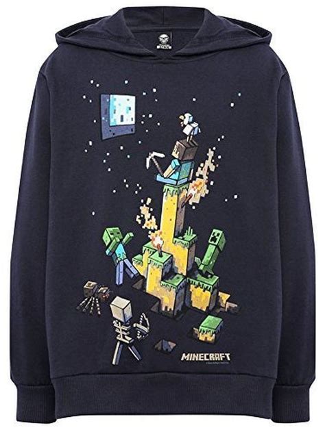 Official Licensed Minecraft Tight Spot Hoodie Navy Youth Mine Craft