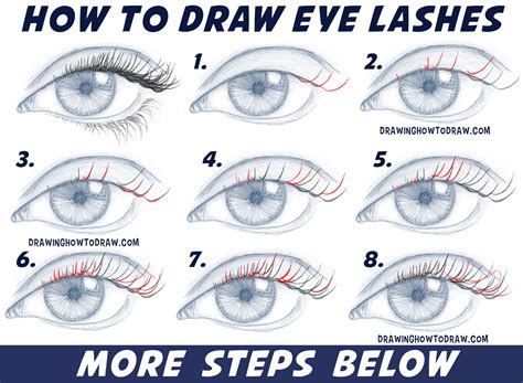 How To Draw Eyelashes Womens And Mens Easy Step By