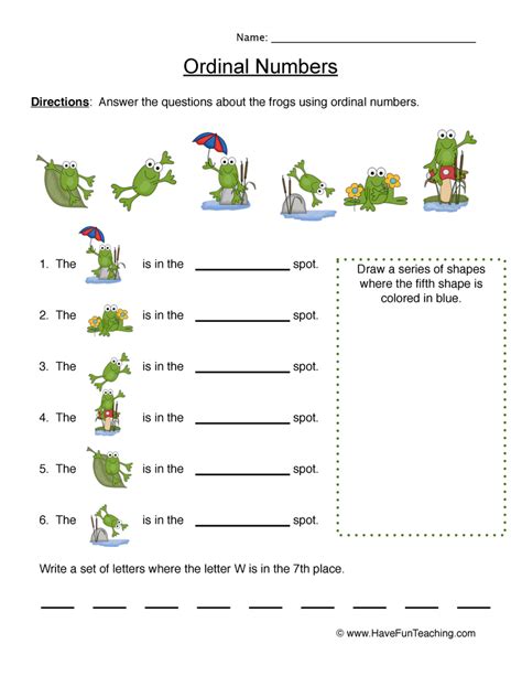 Ordinal Numbers Pictures Worksheet Have Fun Teaching