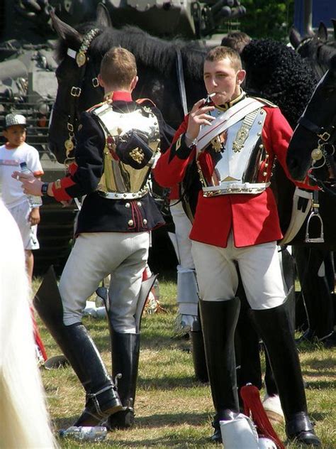 British Household Cavalry—blues And Royals Left Life Guards Right