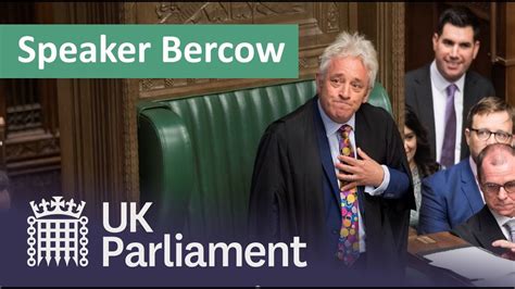 John Bercow Announces He Is Standing Down As Speaker Of The House Of