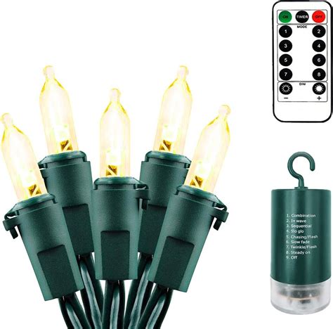 Outdoor Christmas Lights Battery Operated With Timer Remote Control 8