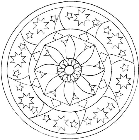 Zen Mandala With Stars And Flower In The Middle Zen And Anti Stress