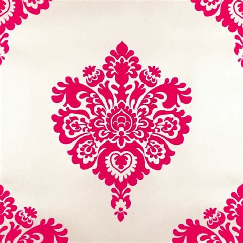 Muriva Exclusive Velvet Flock Pink Cream Damask Girls Room Wallpaper