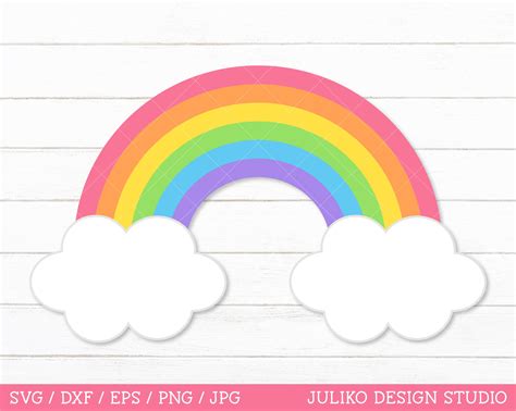 Rainbow Svg Rainbow With Clouds Svg Rainbow Cut File For Etsy