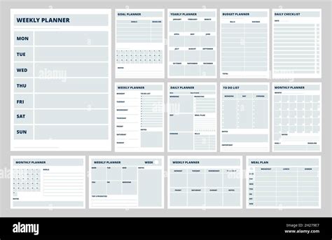 Blank Planner Templates Business Planners Weekly Daily Or Meal Plan