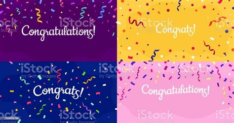 Congratulations Confetti Banner Congrats Card With Color Confetti