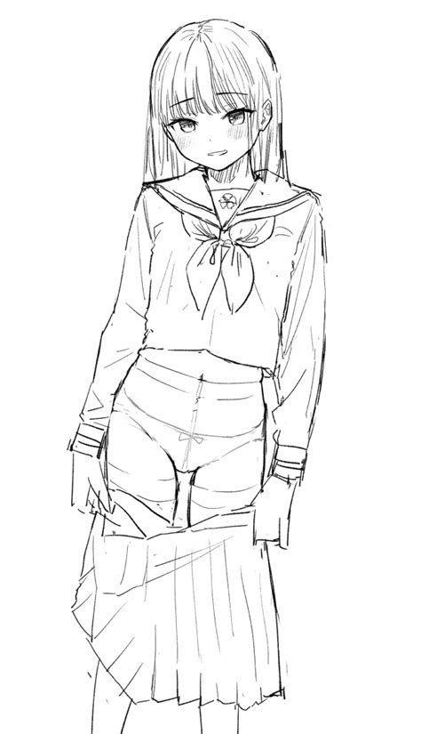 Akipeko Original Unfinished 1girl Blush Bow Bow Panties Eyes Visible Through Hair