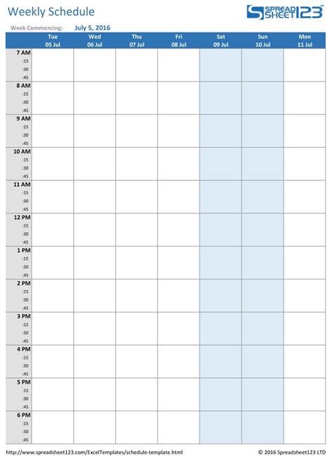 Bi Weekly Work Schedule Template Excel