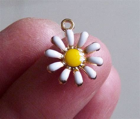 X Daisy Charms Enamel Daisy Flower Charms For Bracelet Etsy