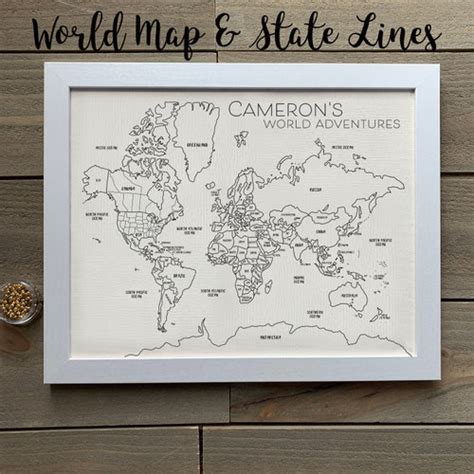 Diy World Travel Push Pin Map Do It Yourself Kit Color By Etsy
