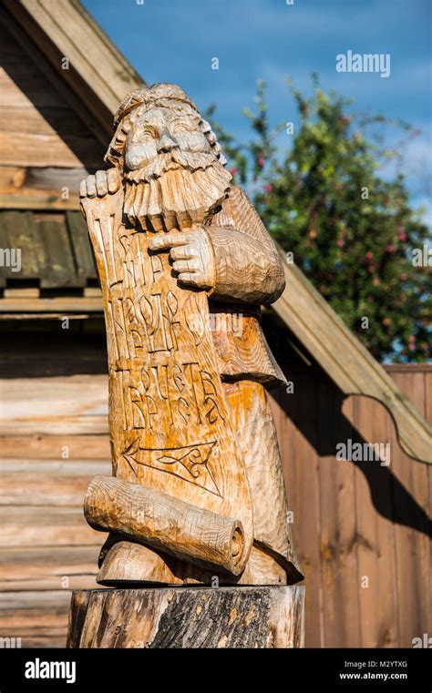 Wooden Statue In The Unesco World Heritage Sight Suzdal Hi Res Stock