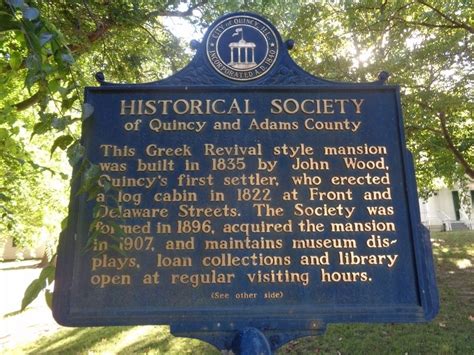 Historical Society Of Quincy And Adams County Historical Marker