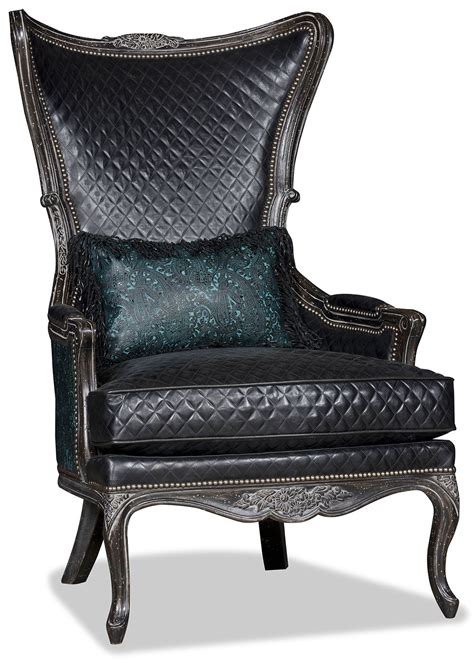 Accent chairs living room chairs : Cool embossed leather accent chair