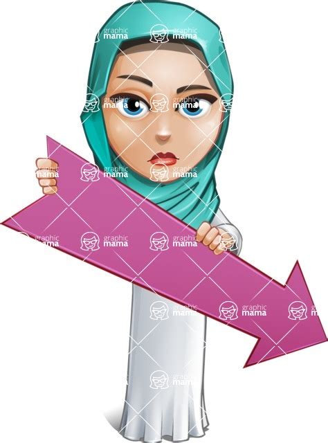Cute Muslim Girl Cartoon Vector Character Aka Aida The Graceful Arrow