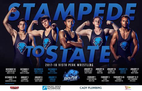 The Poster For Stampede To State Is Shown In Blue And Black With An