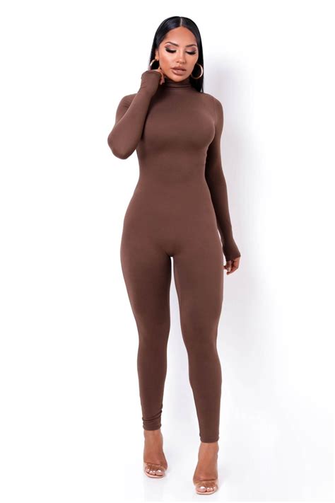 Women S Plain Color Jumpsuit Plus Fleece Skinny Slim Fit Jumpsuit Ff1067