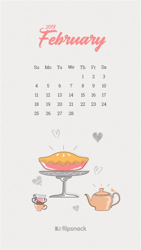 February 2018 Wallpaper Calendar Desktop Background