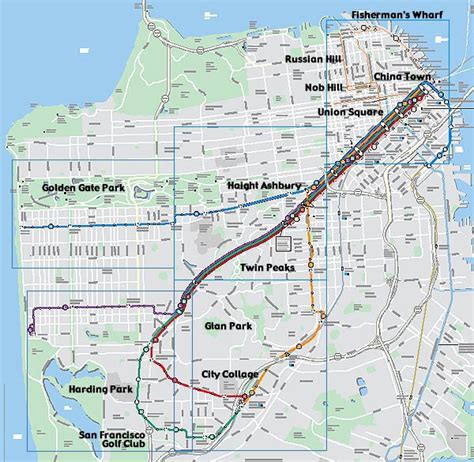 San Francisco California Muni Metro Route Map