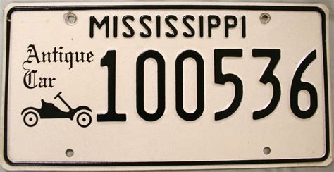 Mississippi Antique Car License Plate (100536)