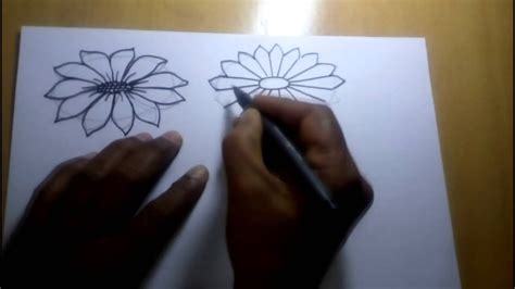Drawing Tutorial How To Draw Simple Flower Sketch For