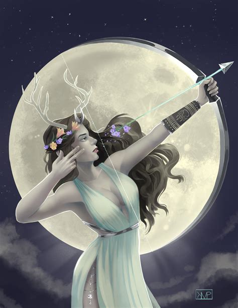 Artemis Goddess Of The Hunt And Moon Anime