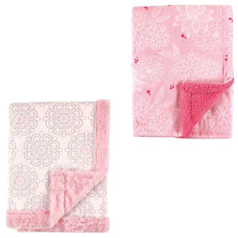 Hudson Baby Girls Plush Blanket 2 Pack Choose Your