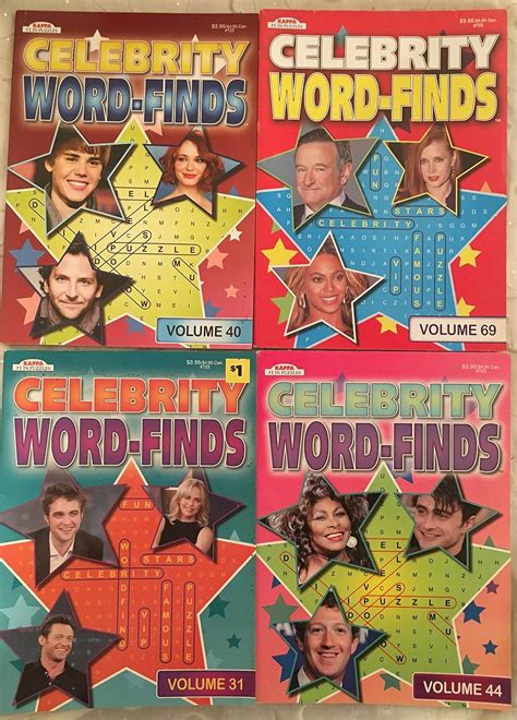 Lot Of 4 Kappa Celebrity Word Finds Search A Word Circle A Word Seek