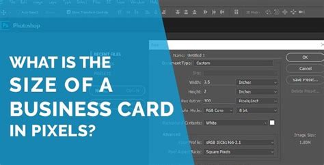 The standard size for a business card in photoshop at 300 ppi is 1050 x 600 pixels. What Is the Size of a Business Card in Pixels? | Business ...