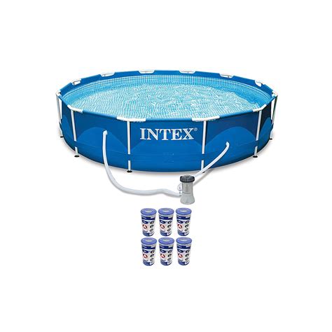 Best Buy Intex 12ft X 30in Metal Frame Round Swimming Pool Set 530 Gph