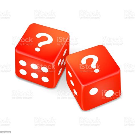 Question Marks On Two Red Dice Stock Illustration Download Image Now