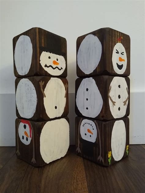 Diy Snowman Blocks Snowman Blocks Diy Snowman Snowman