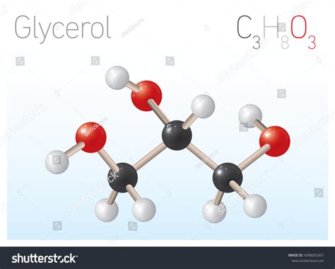Glycerol C3h8o3 Structural Chemical Formula Molecule เวกเตอร์สต็อก