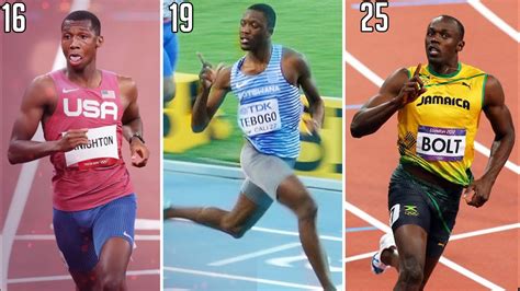The Greatest Sprinting Performance At Every Age 100m And 200m 16 30