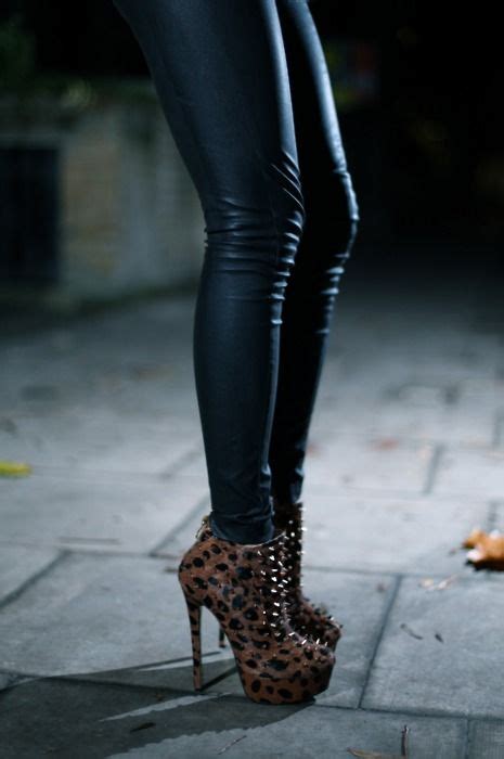 black leather leggings and cheetah heels shoe whore pinterest