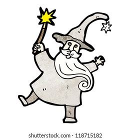 Cartoon Wizard Casting Spell Stock Vector Royalty Free Shutterstock