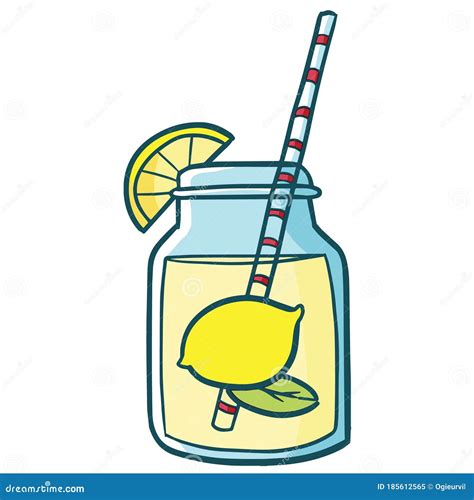 Fresh And Funny Lemon Lemonade Cartoon Stock Vector Illustration Of