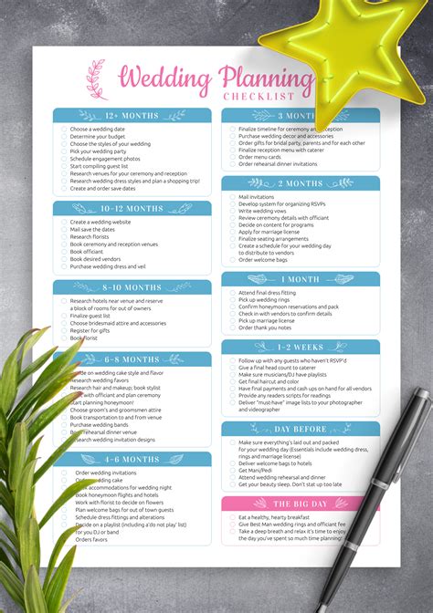 Free Printable Wedding Planning Templates - Printable Templates