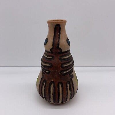 Art Pottery Vase Vessel Cusco Peru Signed Apu Yawarmaky Urubama Hand Painted Picclick