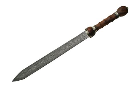 30 Damascus Gladius Style Sword With Wood Handle Grey Eagle Trader
