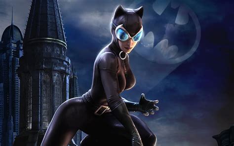 Dc Comics Catwoman Niña Gata Body De Látex Látex Látex Negro Oscuro Fondo De Pantalla Hd