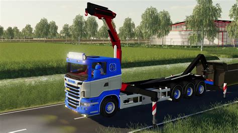 Fs19 Testing The Scania R730 With Crane And Hkl Youtube