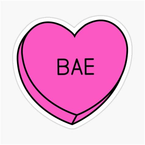 Conversation Hearts Bae Sticker For Sale By Theroyalsass Redbubble