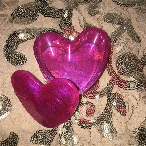 Pink Pinkalicious Sparkly Heart Trinket Box Jewelry Box Made Etsy