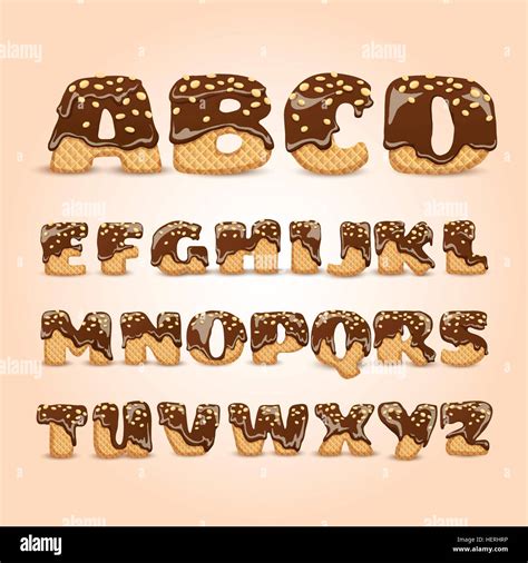 Frosted Chocolate Wafers Alphabet Letters Set Frosted Chocolate