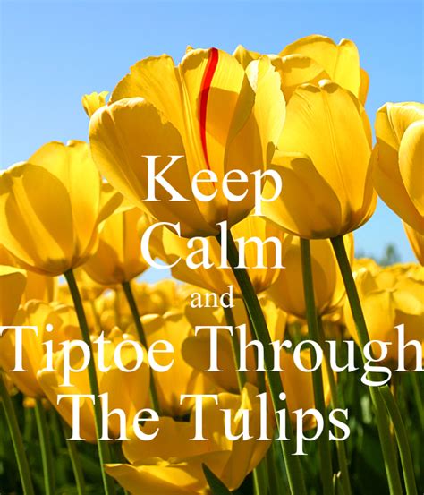 And if i kiss you in the garden , in the moonlight , will you pardon me and tiptoe through the tulips with me. Keep Calm and Tiptoe Through The Tulips - KEEP CALM AND ...