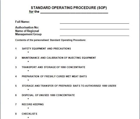 30 Free Standard Operating Procedures Sop Templates