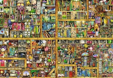Easy to hard, hundreds in stock. Jigsaw puzzle Fantasy Magical Bookcase ENORMOUS 18,000 ...