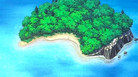 An Island In The Ocean With Trees On It